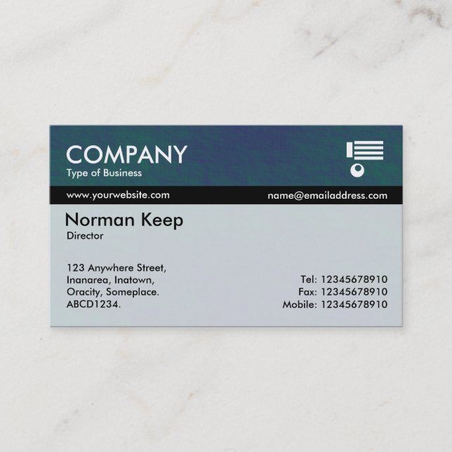 Colour Tex Banded - Subtle Green and Blue Tex Business Card (Front)