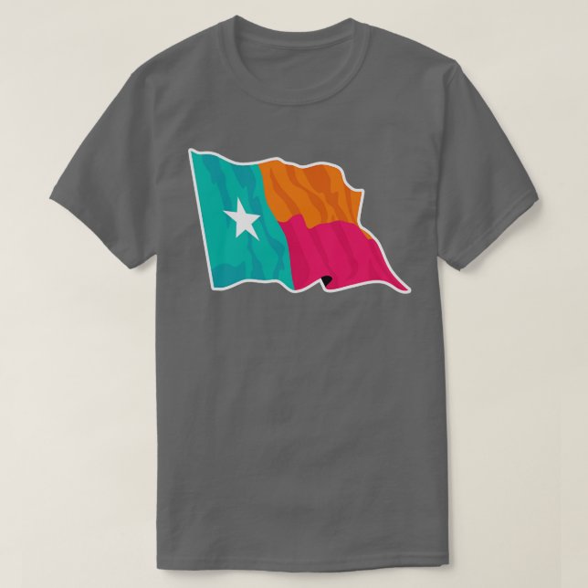 Colour Texas Lone Flag T-Shirt (Design Front)