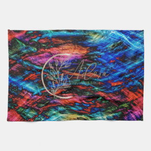 Colour texteral marble tea towel