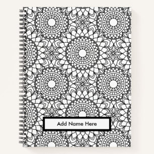 Colour the Cover Floral Customisable Name  Notebook