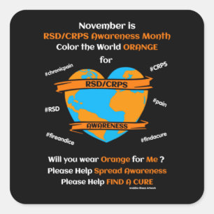 Colour the World Orange...RSD/CRPS Square Sticker