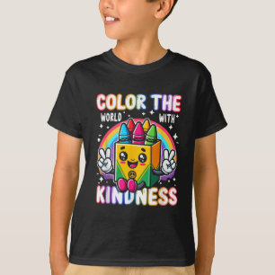 Colour The World With Kindness Crayon Mental Healt T-Shirt
