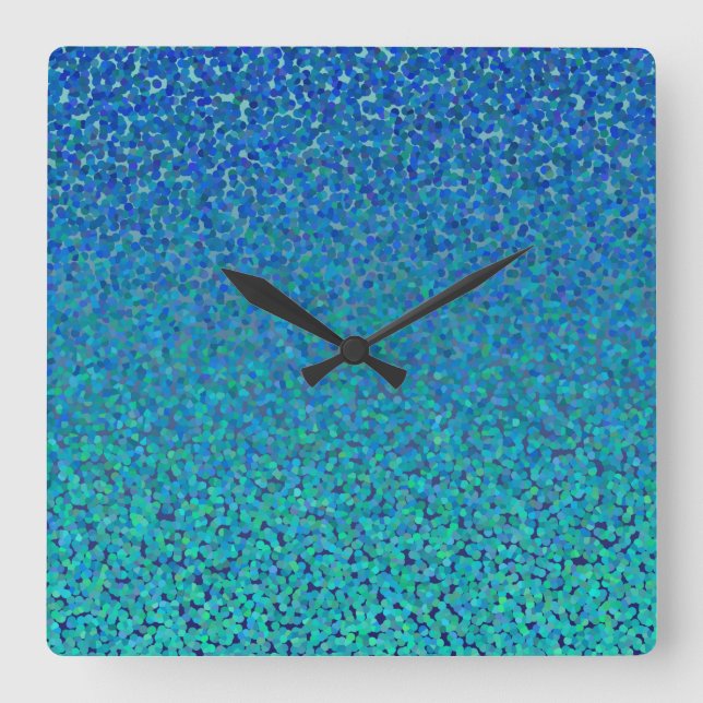 Colour Theory : Cool Harmony Square Wall Clock (Front)