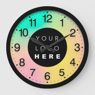 Colour Therapy Holographic Custom Logo Large Clock