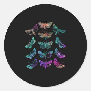 Colour tie dye print butterfly rainbow hippie classic round sticker