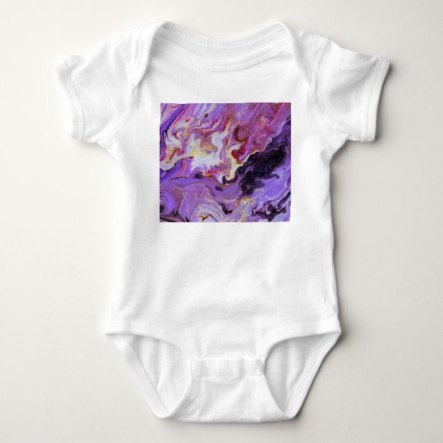 Colour tone acrylic paints, abstract. baby bodysuit (Front)