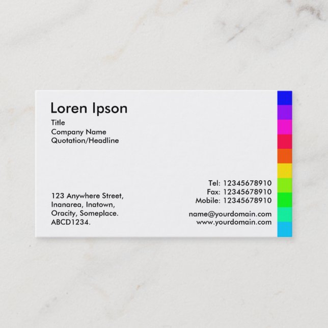 Colour Variations II 03 Business Card (Front)