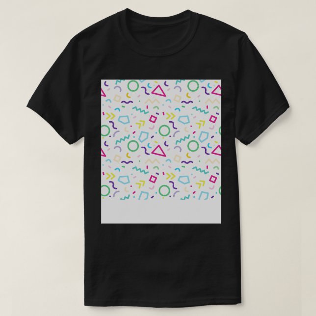 Colour Vintage Memphis Pattern T-Shirt (Design Front)
