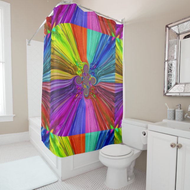 Colour Vortex Shower Curtain (In Situ)