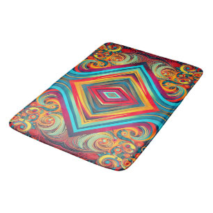 Colour Wave Fusion – Modern Abstract Swirl Art Bath Mat