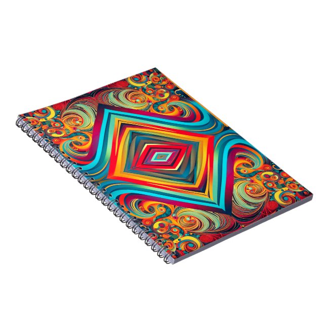 Colour Wave Fusion – Modern Abstract Swirl Art Notebook (Right Side)