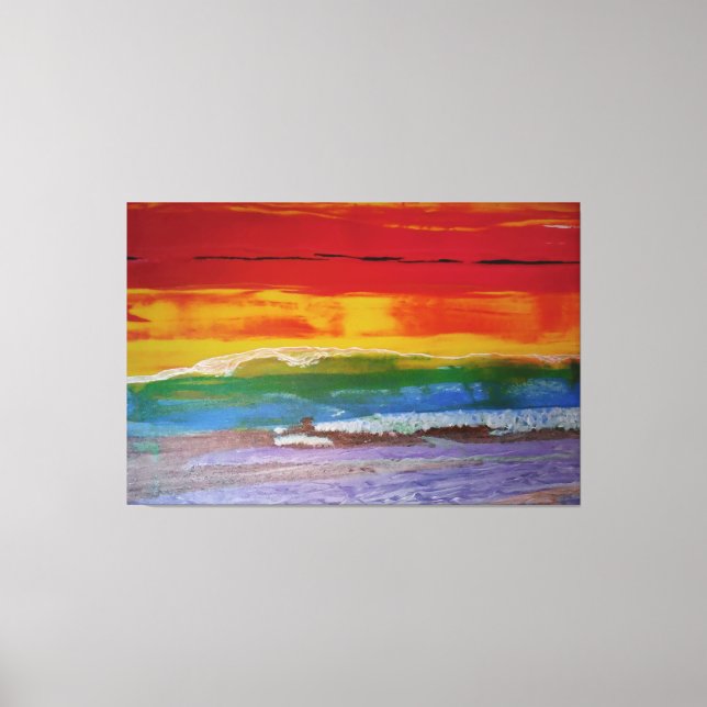 colour wave sunset canvas print (Front)