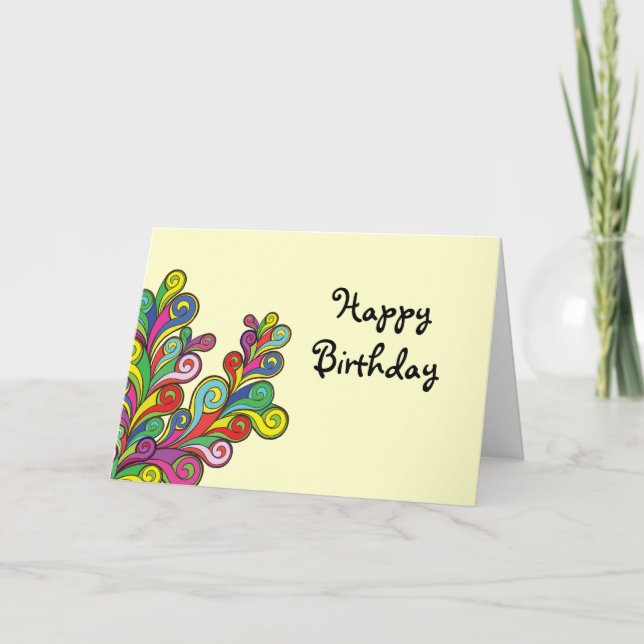 Colour Waves Happy Birthday Card (Front)
