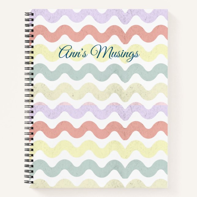 Colour Waves (Pastels)   Notebook (Front)