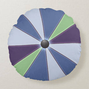 Colour Wheel Blue Round Cushion