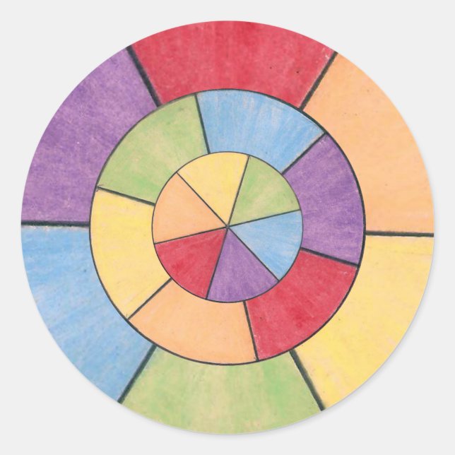 colour wheel classic round sticker (Front)