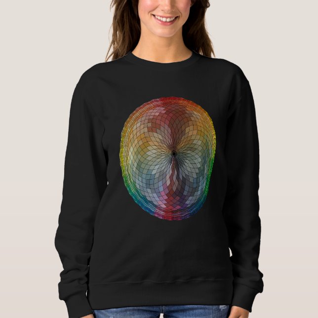 Colour Wheel  Hand Drawn Digital Rainbow Sweatshirt (Front)