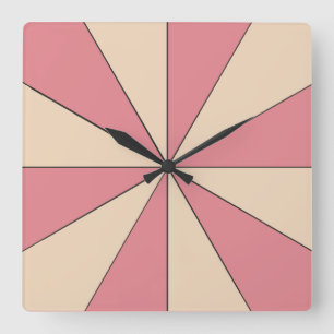 Colour Wheel Peach adjustable Minimalistic Square Wall Clock