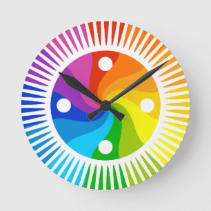 Colour Wheel Round Clock