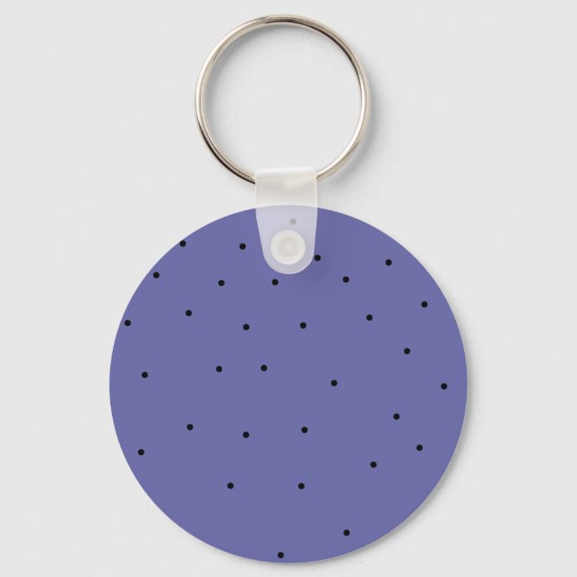 Colour With Small Black Dots Pattern Key Ring (Front)