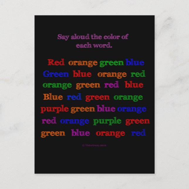 Colour Word Illusion Postcard (Front)