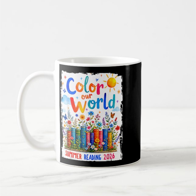 Colour World Summer Reading 2026 Cute Book Coffee Mug (Left)