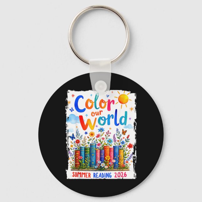 Colour World Summer Reading 2026 Cute Book Key Ring (Front)
