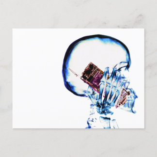 Colour X-Ray Vision Skeleton Skull Cell Phone Postcard