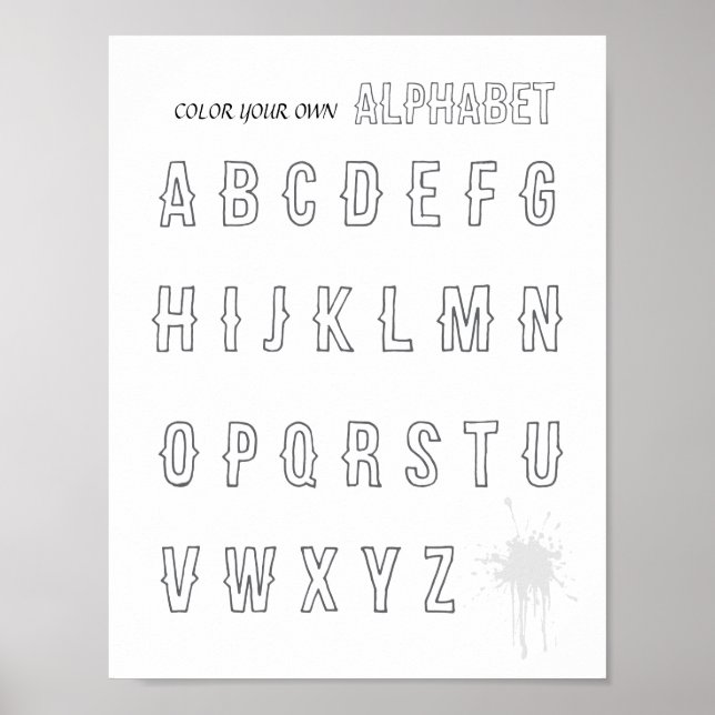 Colour you own ABC kids Poster (Front)