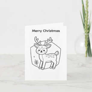 Colour your own christmas card reindeer design