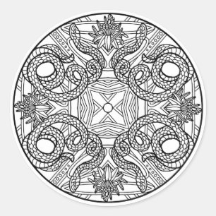 Colour Your Own Colouring Book Design Craft Classic Round Sticker