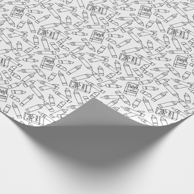 Colour Your Own Crayons Pattern Wrapping Paper (Corner)