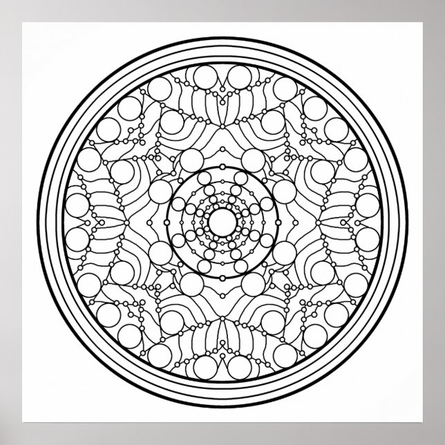 Colour Your Own Dewdrops Mandala Colouring Poster (Front)