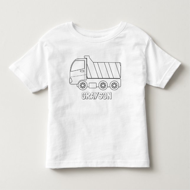 Colour Your Own Dump Truck Personalised Shirt (Front)