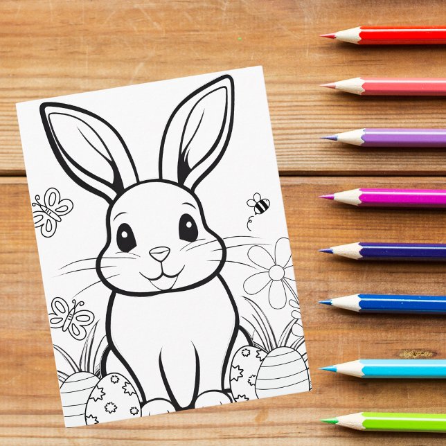 Colour Your Own! Easter Bunny Postcard (Creator Uploaded)