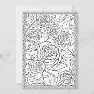 Colour Your Own Elegant Floral Greeting Card