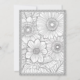 Colour Your Own Elegant Floral Greeting Card