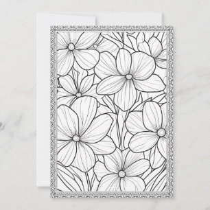 Colour Your Own Elegant Floral Greeting Card
