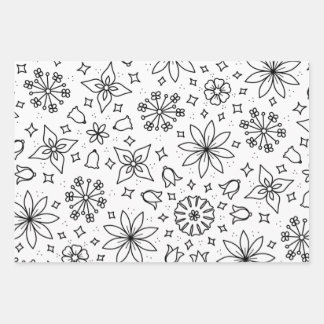 Colour Your Own Floral Wrapping Paper Sheet