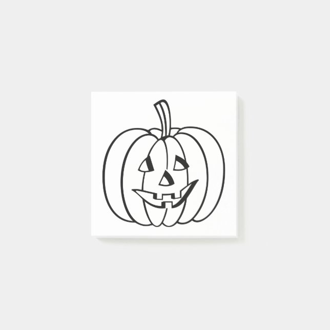 Colour-Your-Own Halloween Jack-O-Lantern Pumpkin Post-it Notes (Front)
