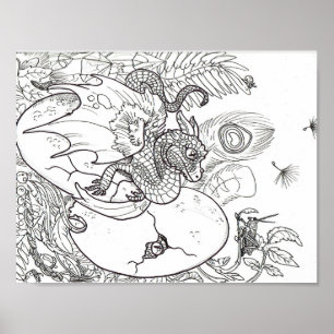 Colour your own Hatchling Dragons Poster