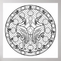 Colour Your Own Heron Mandala Colouring Poster