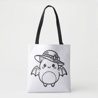 Colour Your Own Kawaii Bat Sun Hat Tote Bag