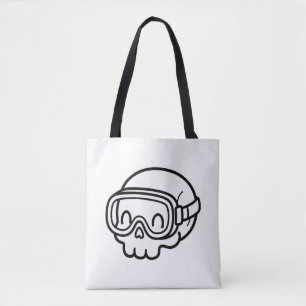 Colour Your Own Kawaii Skull Swim Goggles Summer Tote Bag