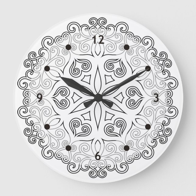 Colour Your Own MANDALA - DIY Colouring Book 2 Large Clock (Front)