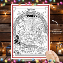 Colour Your Own Personalised Christmas Festive
