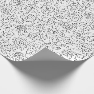 Colour Your Own Roses Pattern Wrapping Paper