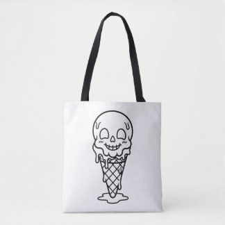 Colour Your Own Skull Ice Cream Summerween Tote Bag