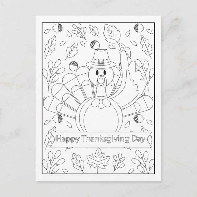 Colour Your Own Turkey Postcard (Front)
