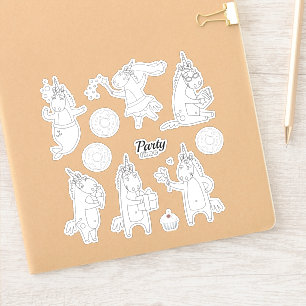 Colour your own Unicorns Doughnut Party Fun Custom